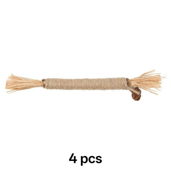 BESTSKY 4 Pcs Cat Tunnel, Catnip Chew Sticks Interactive Cat Toy, Bell Attachment Teeth-Cleaning Toy Cat Accessories,Style