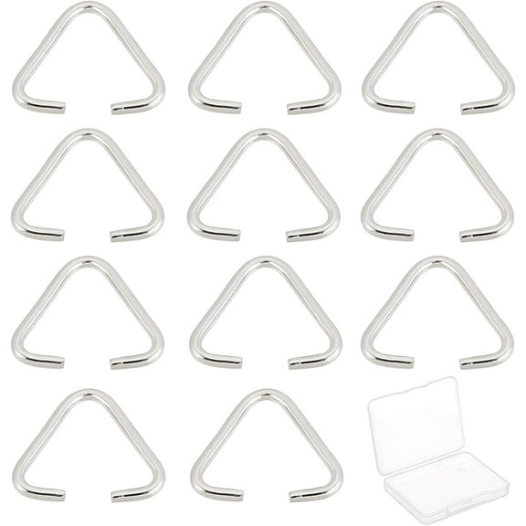 1Boxs 1 Box 100Pcs Triangle Open Rings Stainless Steel Triangle Rings Iron Pinch Bails Keychain Hanger Connector Pinch Bails Links Connectors for Decoration Jewelry Findings DIY Craft Accessories