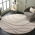 thumbnail image 2 of SAFAVIEH Florida Tamzen Abstract Shag Area Rug, Cream/Beige, 10' x 10' Round, 2 of 11