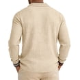 thumbnail image 5 of LWavelet Mens Linen Polo Shirt Long Sleeve Spring Fall Vacation Cotton Linen Shirt Casual Lightweight Button Collared Tops, 5 of 6