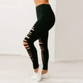 thumbnail image 6 of Dihao Pants for Women Plus Size Solid Color High Waist Elastic Casual Pants Slim Stretch Sports Athletic Yoga Pants Holey Leggings Breathable and Easily Dry Outdoor Trousers, 6 of 6