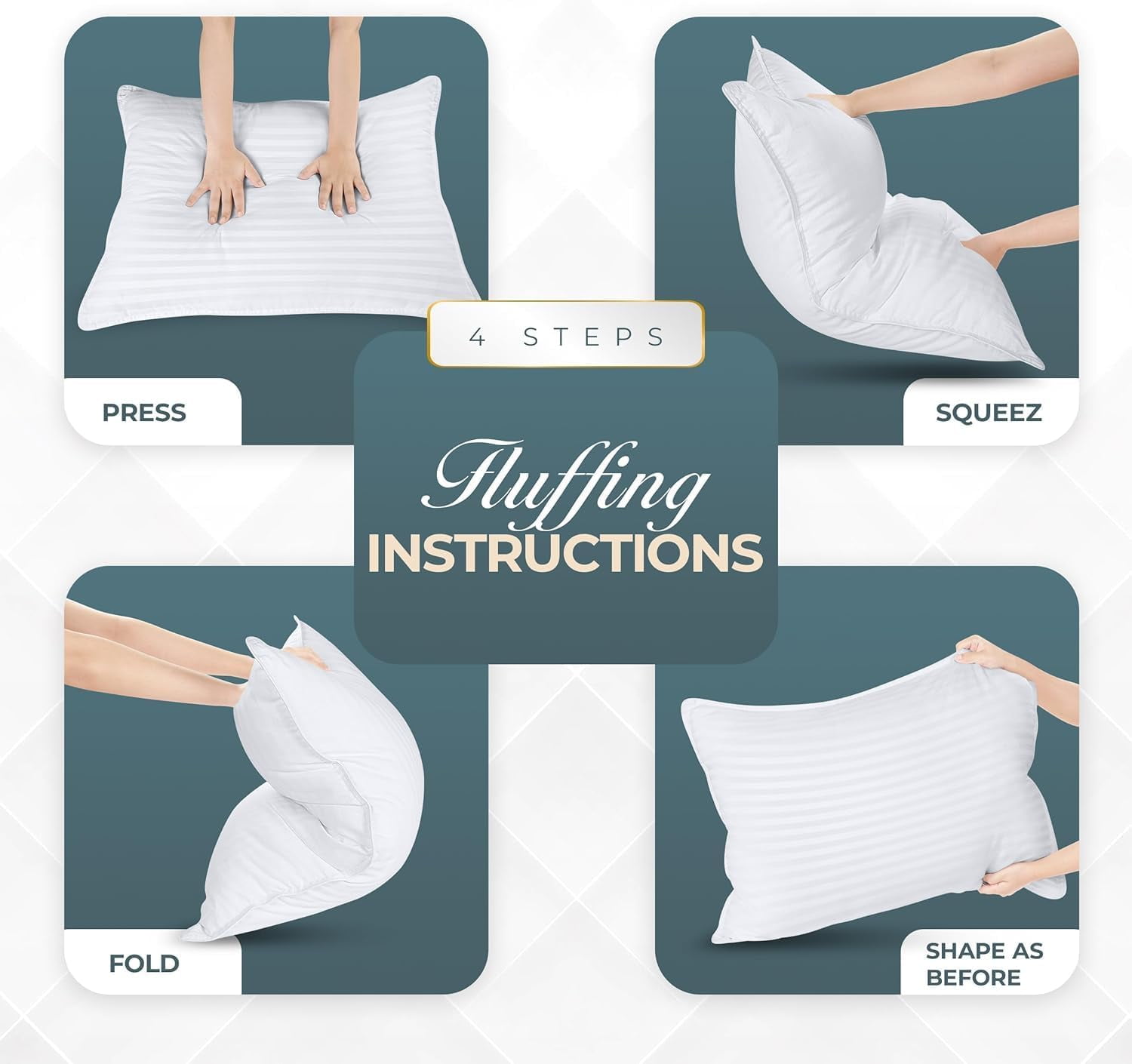 Utopia Bedding Bed Pillows for Sleeping Standard/Queen Size (White), Set of 4, Cooling Hotel Quality, for Back, Stomach or Side Sleepers