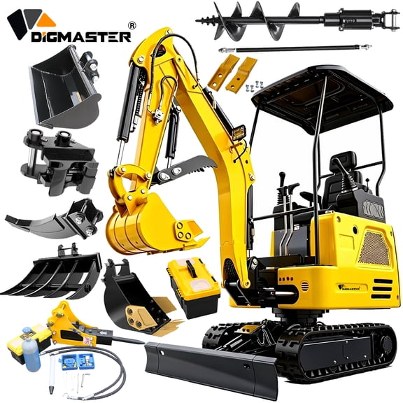 DigMaster 2.5 Ton Mini Excavator, D902 Kubota 3-Cylinder Diesel Engine ...