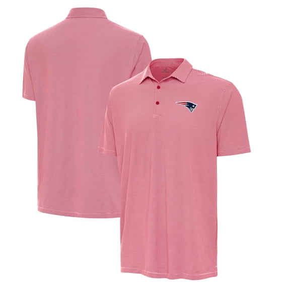 Men's Antigua Red/White New England Patriots Twine Performance Polo