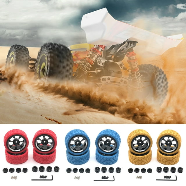 RC Model Crawler Car Wheel Hub Simulation Upgrade Automobile Part Assembly Wheels Rim Replacement for WLtoys A949 A959 A969 A979 Red
