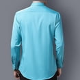 thumbnail image 4 of Hommes Manches Longues Casual Slim Fit Chemises Solide Bouton vers le Bas Robe Chemise Tourner vers le Bas Col Chemises, 4 of 4