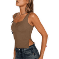 thumbnail image 2 of Womens Going Out Crop Tops Backless Tank Tops Summer Y2k Teen Basics Cute Clothes Dark Brown XS, 2 of 7