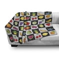 thumbnail image 3 of Black and White Soft Flannel Fleece Throw Blanket, Kitchen Fruits and Vegetables Nature with Dots Chess Squares Art Design, Cozy Plush for Indoor and Outdoor Use, 70" x 90", Multicolor, by Ambesonne, 3 of 6