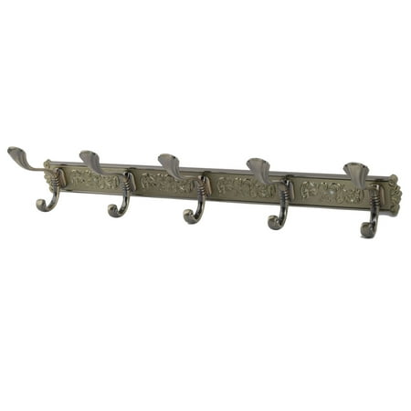 Door Towel Rack Uxcell Door Wall Vine Print 5 Hooks Bath Towel Coat Hanging hooks Rack Holder Bronze Tone ()