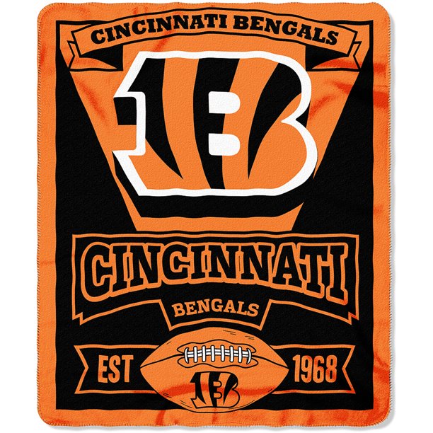 NFL Cincinnati Bengals 50" x 60" Fleece Throw Walmart