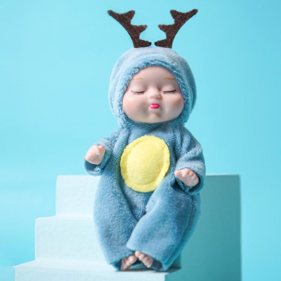 FurNest 6Inch Reborn Dolls Silicone Full Body Sleeping Mini Doll Lifelike Bab
