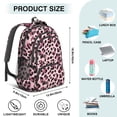 thumbnail image 5 of Pink and Black Leopard Print Backpack for School, Cute School Bag with Adjustable Shoulder Straps and Padded Back, 16.9"x12.6"x5.9", 5 of 5