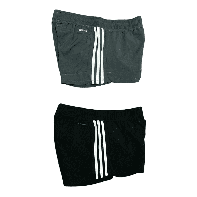 Adidas Women's Pacer 3 Stripe Woven Polyester Gym Shorts (Grey, L) 