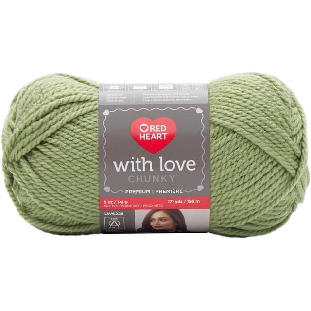 Red Heart E406-1601 Fil avec Amour Chunky - Laitue
