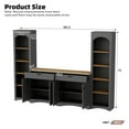 thumbnail image 2 of Harper & Bright Designs 3-Piece Wooden TV Stand Set with Bookshelf for 70 inch TV, TV Storage Cabinet with Adjustable Shelves, Mid-Century Entertainment Center Console Table for Living Room, Grey, 2 of 20