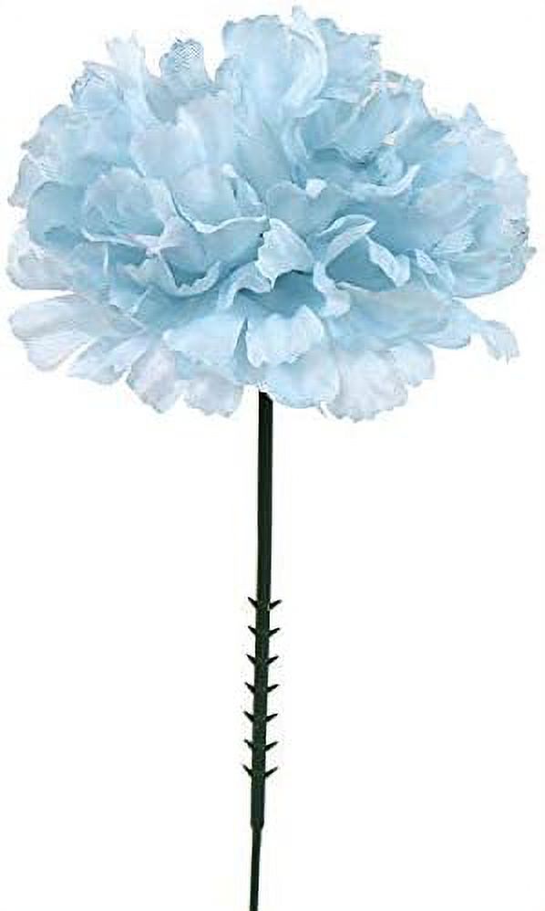Blue Silk Carnation Picks, Artificial Flowers For Weddings, Decorations