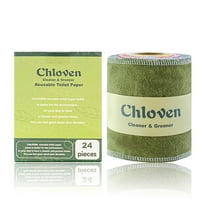 Chloven Reusable Toilet Paper - 24 Pack Eco Friendly Reusable Bidet Towels - Super Soft, Absorbent Toilet Paper Bidet Cloth Wipes Washable Roll