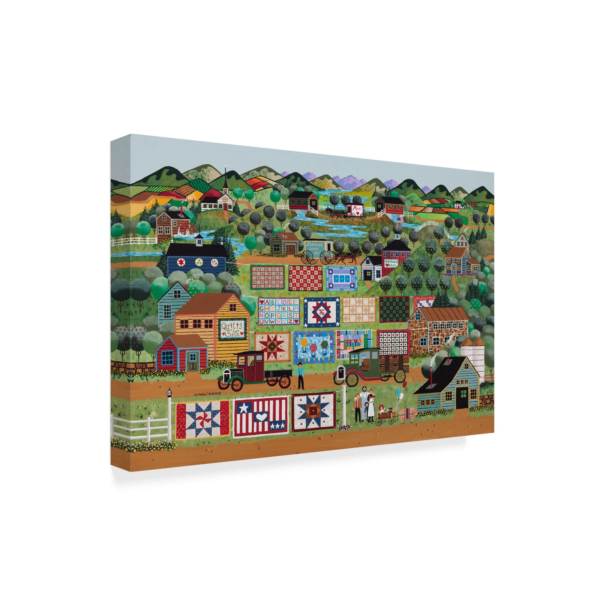 Trademark Fine Art 'Quilts For Sale' Canvas Art by Anthony Kleem
