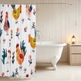 thumbnail image 3 of Erosebridal Chicken Shower Curtain 72Wx72L for Girls, Watercolor Floral Waterproof Bathroom Curtain, 3 of 5