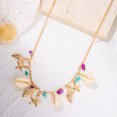 thumbnail image 5 of NICKSUN Gold Ocean Charm Choker Necklace, Dainty Paperclip Chain Collarbone Jewelry with Starfish, Conch, Seashell, Octopus & Palm Tree Pendants, Trendy Elegant Coastal Vacation Accessories, 5 of 6
