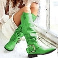thumbnail image 1 of Bottes de Mode pour Femmes 2021 Hauteur Genou Talons Épais Chaussures en Cuir, 1 of 4