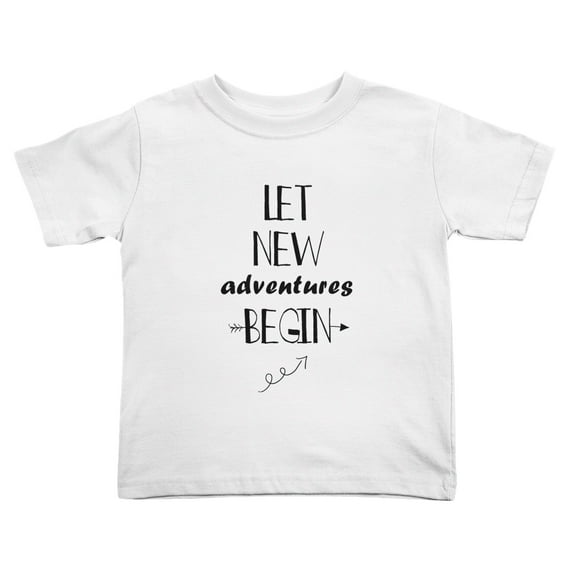 Let New Adventures Begin Cute Toddler T-Shirts for Boys Girls (White, Youth S)