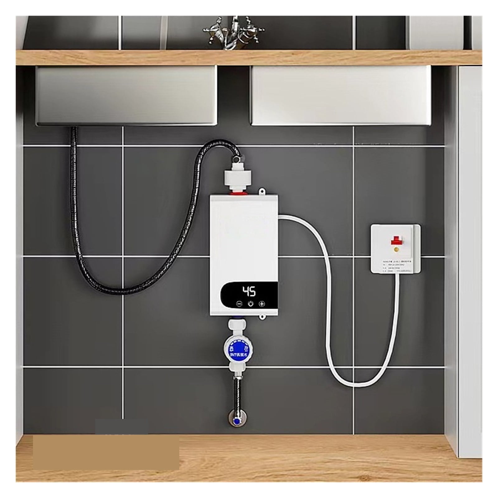Instant Water Heater 4500W Portable Electric Heaters For Bathroom Hot Water Shower And Home Kitchen Heating ,Compact Design