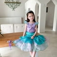 thumbnail image 6 of KAWELL Mermaid Costume Dress for Toddler Girls Cosplay Ariel Outfit Halloween Birthday Party Dress Up with Accessories, 6 of 7