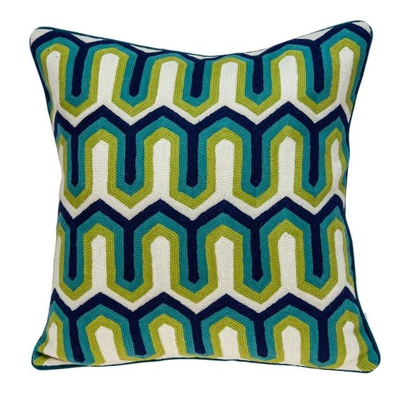 20" x 7" x 20" Handmade Transitional Multicolored Pillow Cover With Poly Insert