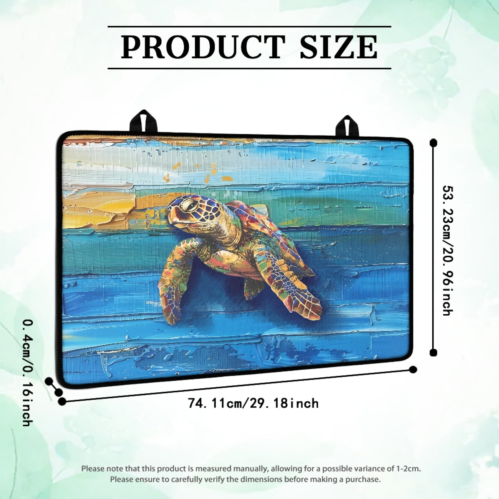 Renewold Stove Top Cover for Electric Stove, Non-skid Glass Electric Stove Top Mat, Induction Electric Stove Top Protector for Kitchen Counter Top, Sea Turtle Wood Grain Blue