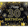 thumbnail image 4 of Black Background Golden Glitter Happy 30th Birthday Banner Party Supplies Backdrop Photography Props for Birthday Party Celebration Decorations Balloon Event Photo Booth, 4 of 7