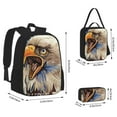 thumbnail image 4 of Naloa Eagle With USA Flags Print Large Capacity Backpack Lunch Bag Pencil Case Combination 3 Piece Set for Student, 4 of 8