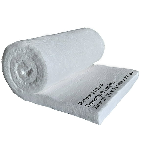 Simond Store Ceramic Fiber Insulation Blanket, Density-8lb, 2400F, 2" x 24" x 24"