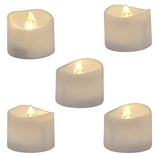 LED Flame-less Realistic Flickering Effect Tea Light Candles Set of 12 
