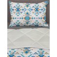 thumbnail image 3 of Geometric Comforter & Sham Bedding Set, Art of Colorful Tribal Inspired Shapes, 3 pcs Duvet Set Microfiber Filling Quilt, 5 Sizes, Sky Blue Pastel Brown, by Ambesonne, 3 of 4