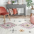 thumbnail image 4 of nuLOOM Jocelyn High-Low Textured Tribal Shag Tassel Accent Rug, 3' x 5', White, 4 of 4
