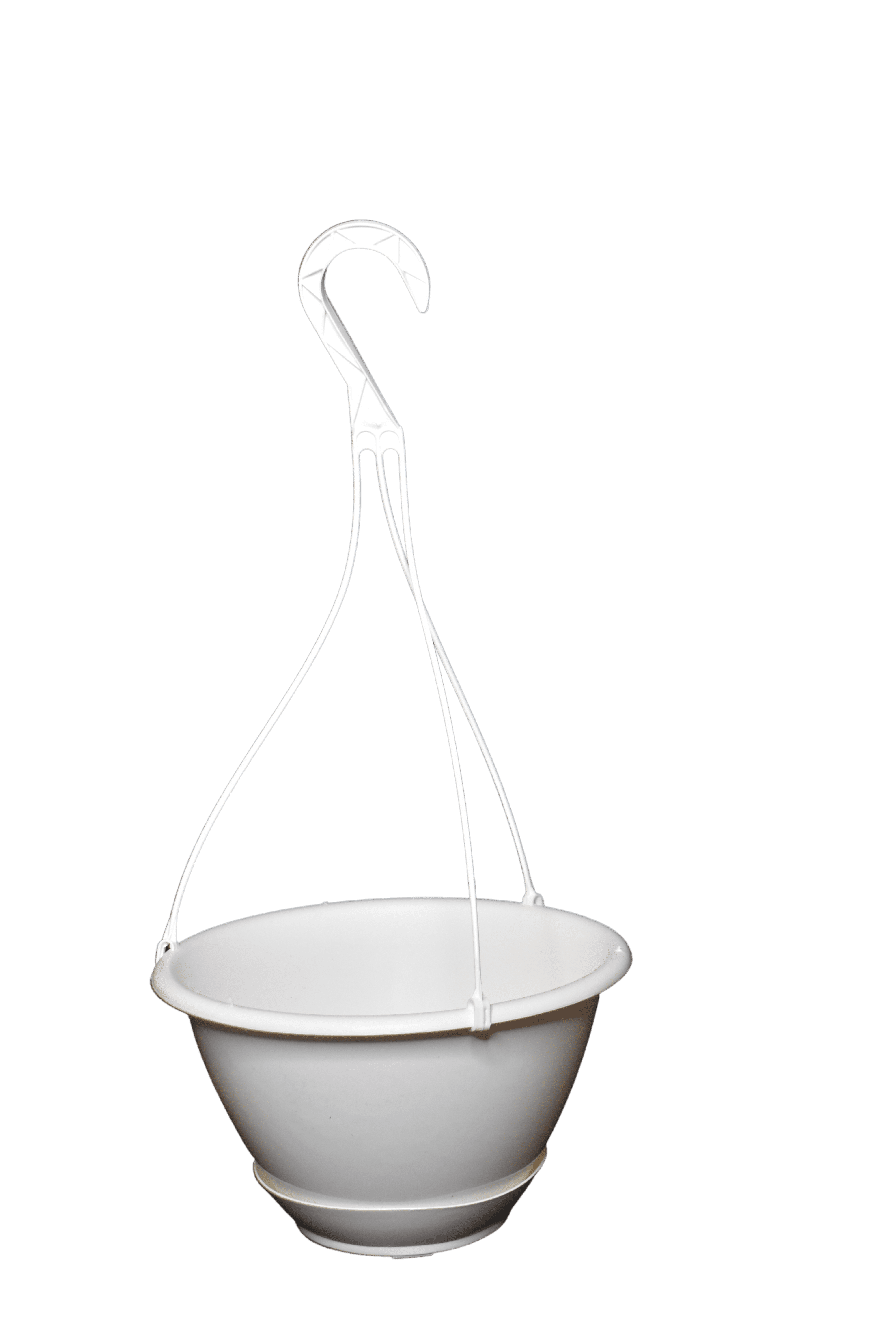 KOBA 10" Round Hanging Basket Planter with Saucer, White, 5 Count
