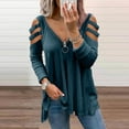 thumbnail image 2 of Usmixi Womens Tops Dressy Casual Soft Knitted Ribbed Quarter Zip Cold Shoulder Strappy Tunic Shirts Solid V-Neck Short Sleeve Summer BlouseBlue m, 2 of 7