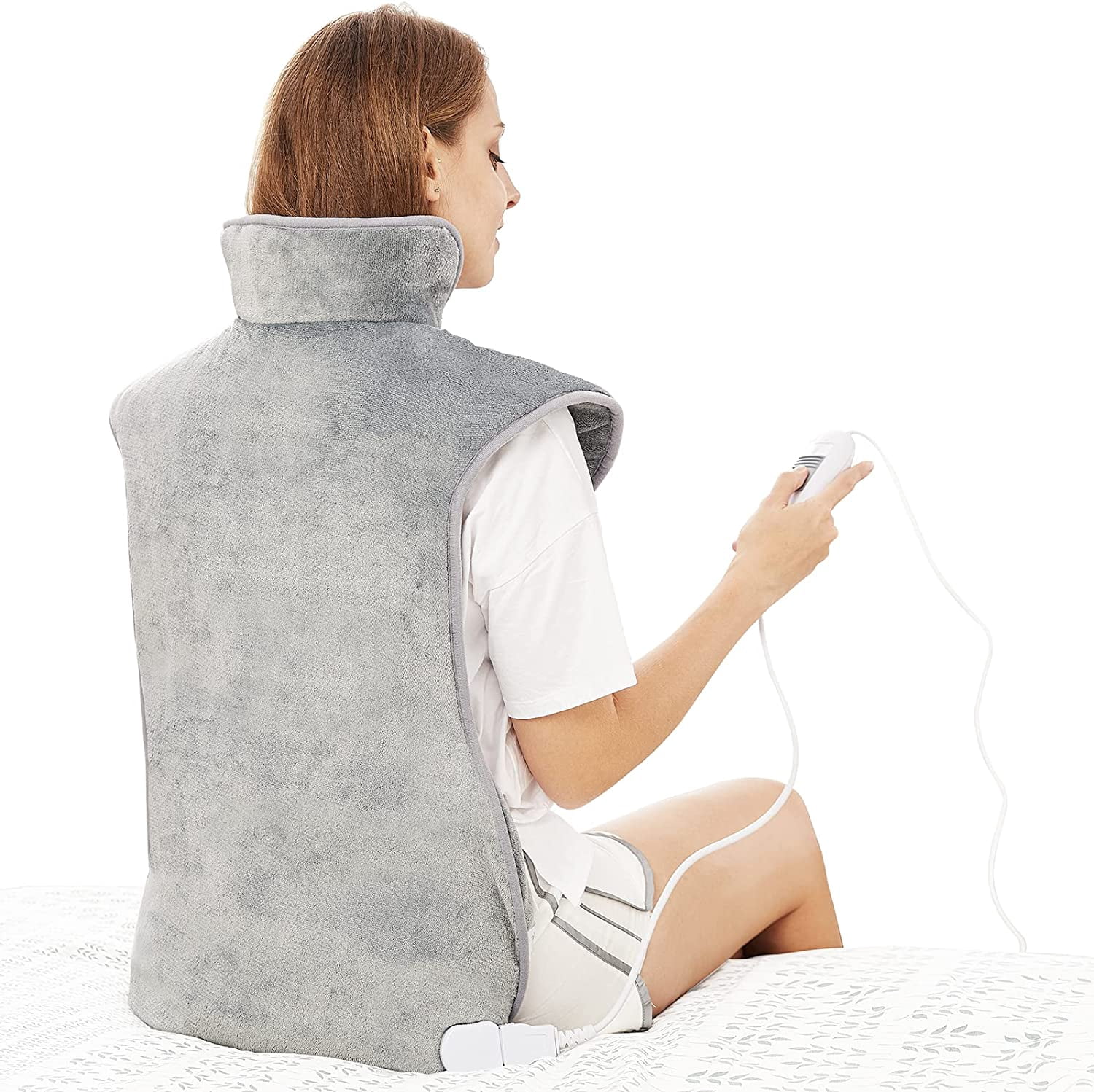 Coussin Chauffant électrique Dos Et Nuque 60x108cm - 6 Niveaux Chaleur, 4 Minuteries, Lavable En Machine - 7