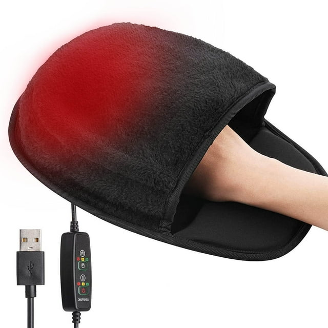 TIMIFIS Mouse Pad Mouse Tapis de Souris Minuterie Contrôle de Température USB Chauffant Chauffe-Mains avec Protège-Poignet Cadeau d'Hiver Chaud