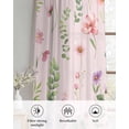 thumbnail image 6 of Pink Spring Floral Sheer Curtains 54 Inch Length 2 Panels Set for Living Room/Bedroom, Flowers Botanical Elegant Pastoral Kitchen Curtains Grommet Semi-Sheer Curtains Window Treatments 42"x54"x2, 6 of 7