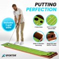 thumbnail image 2 of Alfombrilla de golf SPORTSIE Golf de 9.5 pies con devolución de pelota, 3 putter, 2 of 8