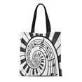 thumbnail image 1 of NUDECOR Canvas Tote Bag Piano Keyboard Printed Music Abstract Fractal Spiral Pattern Black Durable Reusable Shopping Shoulder Grocery Bag, 1 of 1