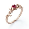 thumbnail image 4 of JeenMata Solitaire Bohemian Style 0.50 Carat Round Shape Lab Created Ruby Engagement Ring in 18K Rose Gold Plating over Silver, 4 of 7