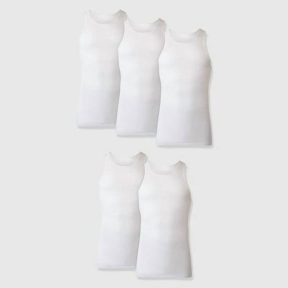 Hanes Premium Men's Comfort Tank Top Undershirt 5pk - White S: Cotton, Lightweight, Tagless, Breathable, Moisture Wicking