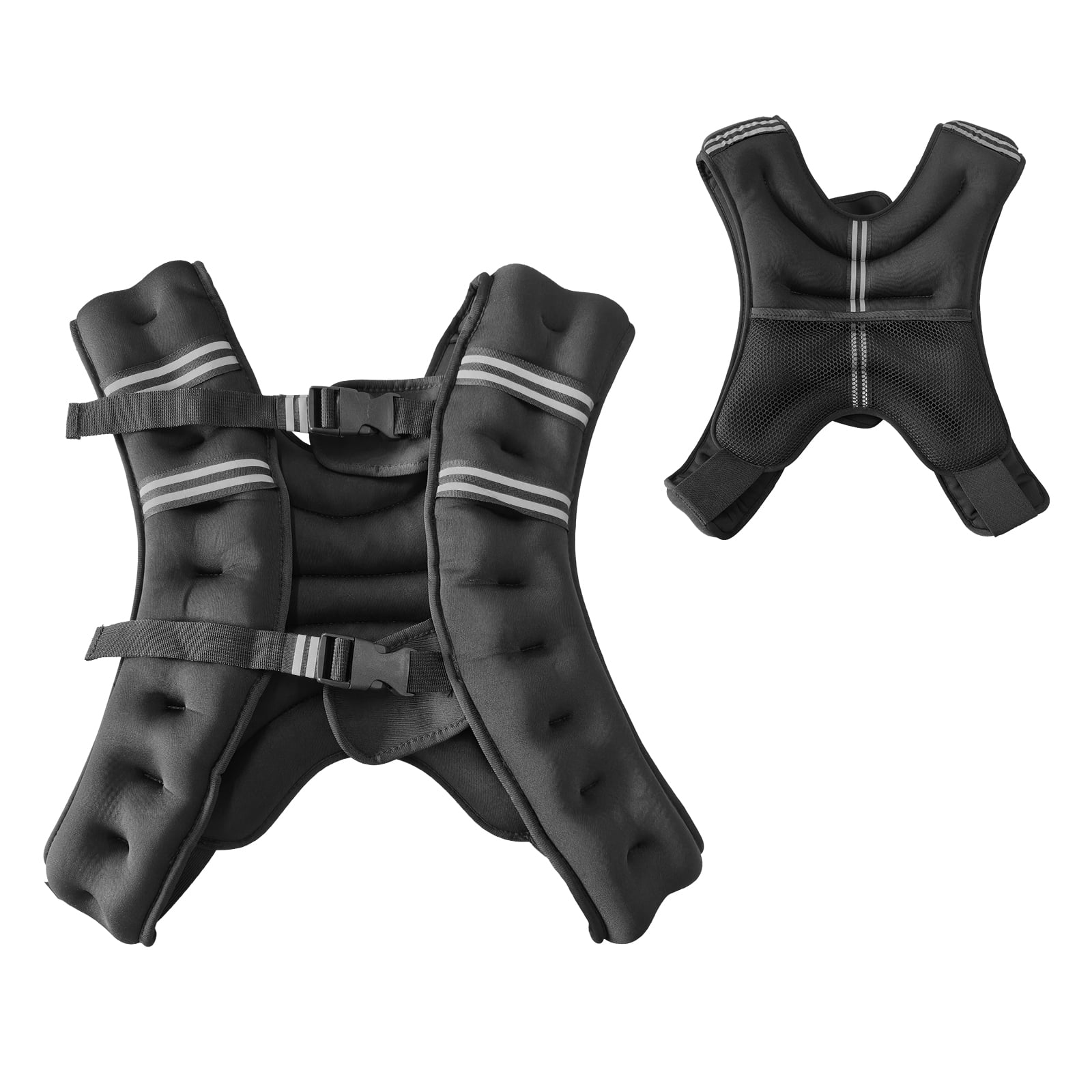 Amkui Weighted Vest Woman Men,12lb/16lb/20lb/25lb/30lb Weight Vest with Reflective Stripe, Body Weight Vests Adjustable for Walking, Running, Jogging, Workout, Strength Training, Muscle Building