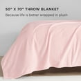 thumbnail image 2 of The Sheet Lab Solid Plush Microfiber Throw Blanket, Light Pink, 50" x 70", 2 of 6