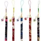 thumbnail image 1 of 5 llaveros de gato de la suerte con colgantes japoneses de gato que hace señas, llavero con hebilla de campana y dijes de flor Maneki Neko., 1 of 6