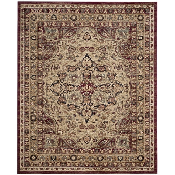 SAFAVIEH Lavar Kerman Collection LVK601B Creme / Red Rug
