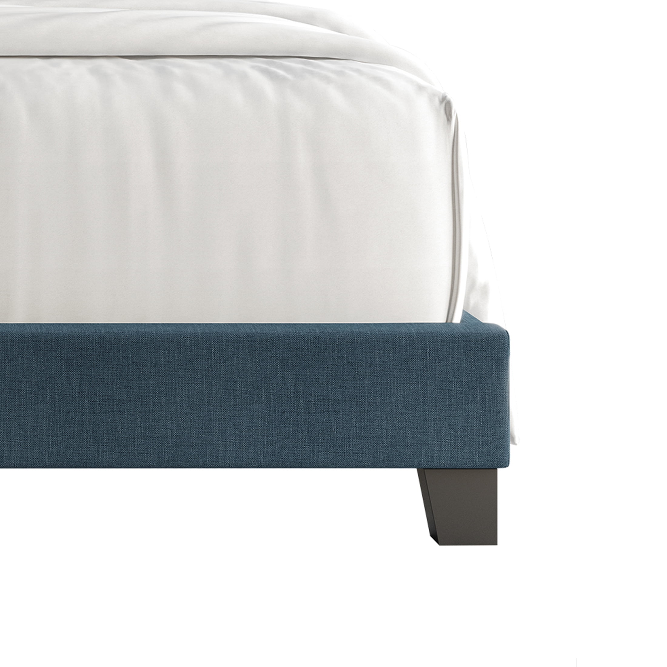 Castle Place Simple Linen Upholstered Queen Bed, Blue